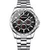 JewelryWe Orologi da uomo analogici sub-quadranti al quarzo orologio da polso in acciaio inox lucido Business Casual
