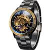 Alienwork IK Orologio Automatico Uomo Donna Scheletro Fondo in Vetro