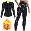 Weyot Tuta Sauna Dimagrante Donna, Fitness Sudorazione Body Shaper, Tuta per Sudare Donna Dimagrire in Neoprene per Palestra Jogging Running,M,Black