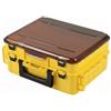 Baoblaze Scatola Porta Esche a Doppio Livello Scatola da Pesca Contenitore Tackle Box Organizer con Compartimenti Personalizzabili Struttura Gancio di Chiusura, Giallo, 43X33X19cm