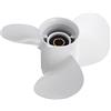 Vectzeta Elica fuoribordo for Barche 11 1/4 X 14, for, 25-60HP 663-45958-01-EL Elica Marina 13 Denti scanalati in Alluminio Bianco