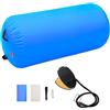 Molumvel Rullo da ginnastica gonfiabile con pompa a pedale per allenamento, yoga, fitness, 120 x 90 cm, in PVC, blu