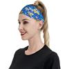 Anceky Fasce sportive con fiori di plumeria e foglie di palma per donne e uomini, fasce larghe antiscivolo per capelli da donna, fasce elastiche antisudore, fasce per la testa per donne e uomini per esercizi