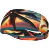 Anceky Fascia antisudore sportiva unisex per adulti con stampa di palme tropicali e tramonto, fasce sportive versatili, fascia traspirante