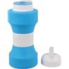 ADOCARN Borraccia Pieghevole a Forma di Manubrio in Silicone 650ml Base Stabile e Design Creativo per Fitness, Sport e Campeggio Portatile Blu Riutilizzabile