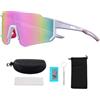 XFSRG Occhiali da Ciclismo per Uomo e Donna Ideali per MTB Bici e Sport All'aperto Protezione UV400 per Sport Guida Pesca Golf Baseball Corsa（Rosa）