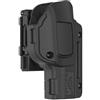 OMITAC Fondina tattica G17 con clip da cintura regolabile a 360°, fondina OMITAC OWB per Glock 17/22/31 Gen 1-4 G17 gen5, polimero nero, ritenzione livello 2, mano destra