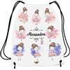 Caribu design Sacca Personalizzata con Nome per Asilo, Scuola Materna/Elementare, Nido, Sport - Zaino Bambina Ballerina Danza - Idea Regalo