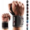 ATHLETIC AESTHETICS Fasce per polso fitness - Wrist Wrap (45 cm in coppia) per allenamento con forza, fitness, bodybuilding, crossfit, supporto per il polso (grigio scuro)