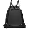 PEIHUODAN Sacca Sportiva A Cordone Zaino Con Rete Pallone Basket Gym Bag | Sacca sportiva con cordone e rete porta pallone esterna regolabile, comparto scarpe e tasche multiple per allenamento