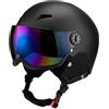 Courtieyeardceastea Casco da sci con occhiali per sport invernali all'aperto, bianco, S