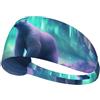 Anceky Fascia elastica per esercizi - Fascia morbida e traspirante per corsa, ciclismo, yoga e altro ancora con stampa di orso polare e aurora boreale