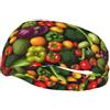Anceky Fascia antisudore sportiva unisex per adulti con stampa di frutta e verdura, fasce sportive versatili, fascia antisudore