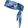 Anceky Fascia per capelli rinfrescante sportiva a farfalla bianca in blu Fascia per capelli neutra a doppia faccia per corsa, fitness, karate, yoga, calcio