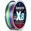 FLCPJGV Filo da Pesca Intrecciato 8 Trecce, 0.8, 8 fili 120m, multicolore