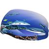 Anceky Fascia antisudore sportiva unisex per adulti con stampa Squalo che nuota sotto il mare, fasce sportive versatili, fascia antisudore