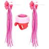 Homoyoyo Campanello Bici e Nastri Manubrio Decorativi, Kit Streamer in Poliestere e Ferro, Rosa, per Biciclette e Scooter, Facile da Installare Colore Casuale