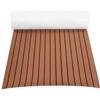 FBANULPEX Tappetino for Ponte in Teak Sintetico Antiscivolo in Schiuma Eva | Marrone Nero 240x(45-120)cm Piscina for barche e yacht: presa in superficie