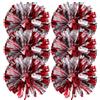 ifundom 6 Pezzi Pompom da Cheerleading Portatile Rosso, Plastico, per | Accessori per Tifare il Team e Esercizio, Finitura Lucida, Riutilizzabile, Stile alla Moda