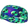 Anceky Fascia antisudore sportiva unisex per adulti con stampa Green Aliens, fasce sportive versatili, fascia antisudore