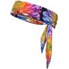 Anceky Fascia per capelli sportiva con crisantemo arcobaleno, fascia per capelli neutra a doppia faccia, per corsa, fitness, karate, yoga, calcio