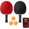 Qicveqic Racchette da ping pong, set da ping pong, racchette da ping pong portatili con palline