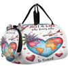 GuoChe Borsone da viaggio per bambini, ragazzi e ragazze | Borsone sportivo da notte con scomparto per scarpe, con scritta Just a girl who loves to travel