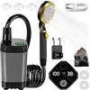 XJJAUGKLY Doccia da campeggio, portatile, da campeggio, con pompa e batteria ricaricabile, 9000 mAh, mobile, set doccia mobile con soffione doccia, tubo da 2 m, pistola a spruzzo e supporto per Vanlife