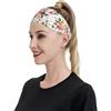 Anceky Fasce sportive arancioni con fiori ad per donne e uomini, fasce larghe antiscivolo per capelli da donna, fasce elastiche antisudore, fasce per la testa per donne e uomini per esercizi di yoga