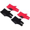 Healeved Guanti da Biliardo a Tre Dita per Mano Mancina 4 Pezzi | Tessuto Elasticizzato Spandex e Poliammide, Riduce l Attrito, per Sala da Biliardo e Allenamenti