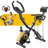 Toputure Nuova Toputure Cyclette da Casa Pieghevole con APP, Cyclette Pieghevole 5 in 1 con 16 Livelli di Resistenza, Display LCD e Cardiofrequenzimetro, Fasce Elastiche, Ultra Silenziosa, Portata 150 kg
