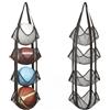 YPLANGENT Porta palline da parete, 4 ripiani, organizer per pallacanestro, calcio, pallavolo, salvaspazio, per garage, cantina, palestra
