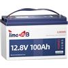 Timeusb 12V 100Ah TM Batteria al Litio con Protezione dalle Basse Temperature,1280Wh con 100A BMS,15000 Cicli Profondi,IP65 Batteria LiFePO4 per Motori Trolling,Yacht,Barche,Camper,Energia Domestica