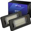 KOYOSO Luci per targa per BMW E39 E60 E61 E71 E72 E82 E84 | E88 E90 E91 E92 E93 M3 M5 F10 F11 F18 F25 con CAN-Bus IP67, 2 pezzi, 24 x 3528 SMD ultra luminosi, plug and play