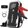 Lucklike Avviatore Batteria Auto 8000A, 12V Booster Avviatore di Emergenza | per Auto (ALL Gas 12,0L Diesel) Emergenza Jump Starter 99.12Wh Powerbank con LED Torcia, Porta USB, LCD