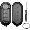 ANBOO Guscio per chiave a 3 tasti per Fiat 500, 500L, Ducato, Doblo, Punto, Panda, Bravo, Citroen Nemo Relay Jumper, Peugeot Boxer, Iveco Daily, Ford KA, Vauxhall Combo