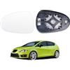 Hebstw Specchietto retrovisore asferico riscaldato con piastra di supporto, ricambio lato passeggero per Seat Leon 1P1 (2008-2013) Hatchback, Seat Ibiza MK V (2008-2013) Hatchback. OEM 6J0 857 521