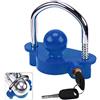 Turnart Lucchetto per Rimorchio, Antifurto per Rimorchio, per Accoppiatori da 50 mm, 2, 1-7/8, 2-5/16, 2 Chiavi (Blu)