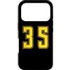 Uniform Yellow Number SUL RETRO E FRONTE Custodia per iPhone 17 Pro Giallo Numero 35 Uniforme Numerata Squadra Sportivo