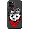 Cool Moto Panda Bear Cartoon Custodia per iPhone 11 Pro Berretto Occhiali Rosso Foulard Panda