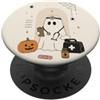Ghost Nurse Halloween Carino Fantasma Medico Halloween Infermiera Scuola PopSockets PopGrip Adesivo