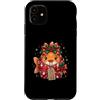 Merry Christmas Wrap Ribbon Bow Stars Xm Custodia per iPhone 11 Goldfish - Carta da regalo con pupazzo di neve, motivo: pigne di agrifoglio