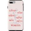 Positive Mood Club Custodia per iPhone 7 Plus/8 Plus Affermazione positiva Potenziamento dellamore per sé floreale