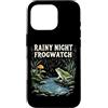 Osservatore Anfibi Palude Natura Custodia per iPhone 16 Pro RainY Night Frogwatch Rane Palude Selvatica