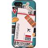 Traveler Souvenir Tickets Custodia per iPhone SE (2020) / 7/8 Biglietto aereo Varsavia Carta d'imbarco Aereo Polonia Amante dei viaggi