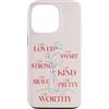 Positive Mood Club Custodia per iPhone 13 Pro Affermazione positiva Potenziamento dellamore per sé floreale