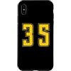Uniform Yellow Number SUL RETRO E FRONTE Custodia per iPhone XS Max Giallo Numero 35 Uniforme Numerata Squadra Sportivo