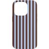 Elegant Geometric Vertical Lines Pattern Custodia per iPhone 14 Pro Simpatiche linee verticali estetiche a righe azzurre e marroni