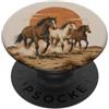 Horse Country Horizons Cavalli in esecuzione nel deserto occidentale tram PopSockets PopGrip Adesivo