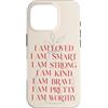 Positive Mood Club Custodia per iPhone 16 Pro Affermazioni positive amavano intelligente forte gentile coraggioso
